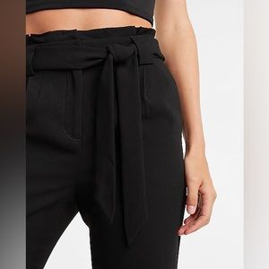 Express High Waisted Paperbag Ankle Pant - Size 4L - Navy